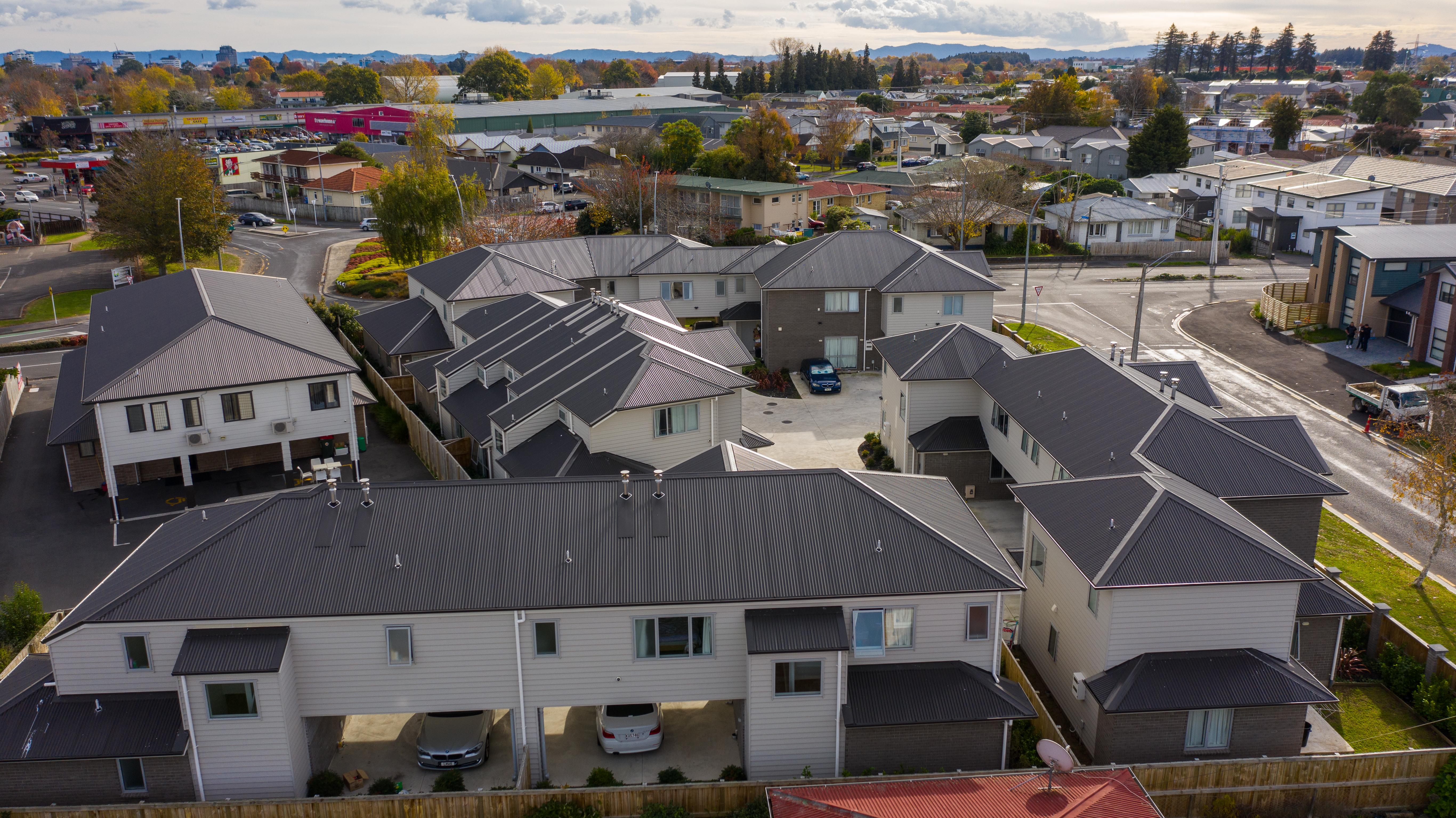 Spacious bedroom with modern furniture